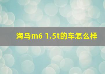 海马m6 1.5t的车怎么样